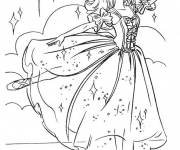 Coloriage Princesse Barbie en scene de Ballet