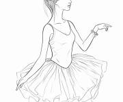 Coloriage Profile de ballerine r&eacute;aliste