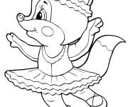 Coloriage Renard danseuse de Ballet