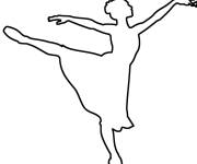 Coloriage Silhouette de danseuse de Ballet