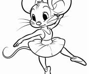 Coloriage Souris en costume de ballet