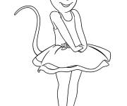 Coloriage Souris mignonne faisant e ballet