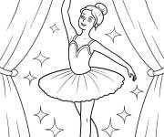 Coloriage Spectateurs et danseuse de ballet