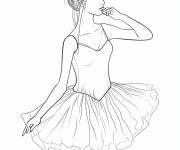 Coloriage Une tr&egrave;s belle danseuse de ballet adulte