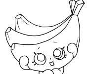 Coloriage et dessins gratuit Banane Kawaii de shopkins à imprimer