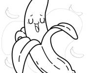 Coloriage Banane souriante mignonne