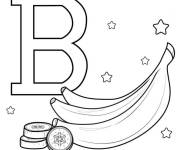 Coloriage La banane avec la lettre B