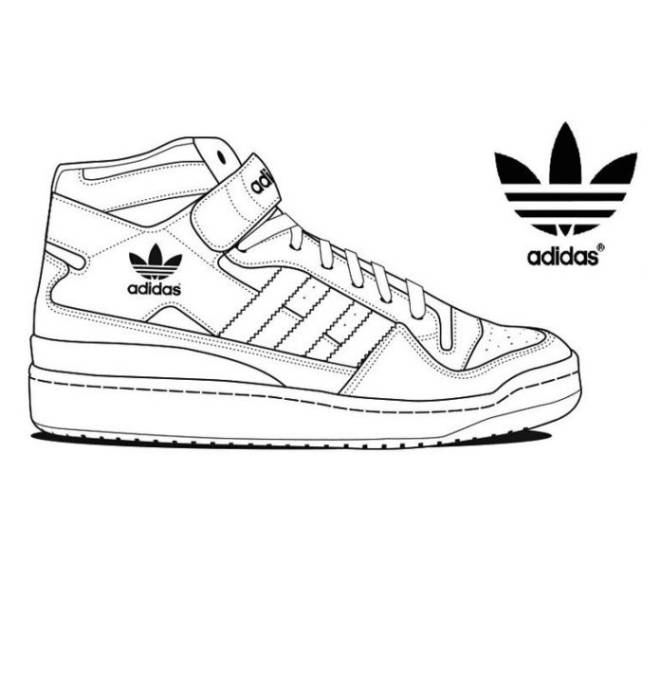 Coloriage Basket Adidas dessin gratuit a imprimer