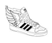 Coloriage Basket Adidas avec des ailes
