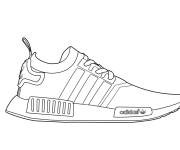 Coloriage Basket Adidas pour activit&eacute; de sport
