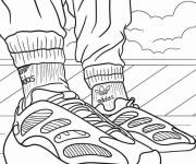 Coloriage Basket Adidas tr&egrave;s &agrave; la mode de course