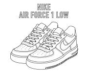 Coloriage et dessins gratuit Basket Air Force 1 Low de sport à imprimer