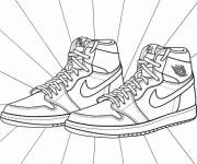 Coloriage Basket Air Jordan d&eacute;taill&eacute;