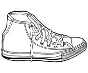 Coloriage Basket chaussure d&eacute;mod&eacute;e