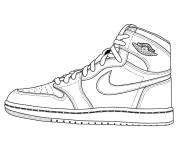Coloriage Basket Jordan converse classique