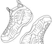 Coloriage Basket Nike Air Foamposite de sport