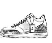 Coloriage Basket Nike Air Jordan r&eacute;aliste