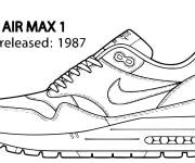 Coloriage Basket Nike Air Max 1 en couleurs