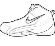 Coloriage Basket Nike Air populaire r&eacute;aliste