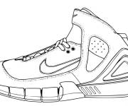 Coloriage Basket Nike en noir et blanc
