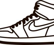 Coloriage Basket Nike tr&egrave;s populaire