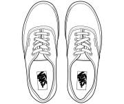 Coloriage Basket Vans marron