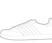 Coloriage Baskets Adidas &agrave; trois bandes