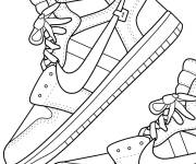 Coloriage Baskets Air Jordan 1 couleur