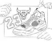 Coloriage Baskets Air Jordan de NBA Chicago Bulls