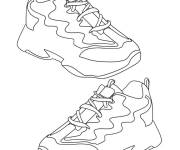 Coloriage Baskets classiques en dentelle