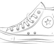 Coloriage et dessins gratuit Baskets converse avec embl&egrave;me &eacute;toile à imprimer