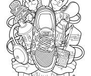 Coloriage Baskets et symboles de Nike