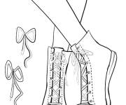 Coloriage Fille portant une basket converse