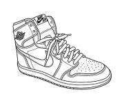 Coloriage Le style de mode de Basket Nike Air