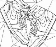 Coloriage Mod&egrave;le de Basket Air Jordan spectaculaire