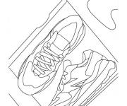 Coloriage Nouvelles baskets dans une bo&icirc;te