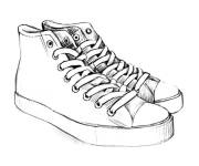 Coloriage Paire de Baskets au crayon