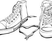 Coloriage Paire de baskets montantes