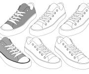 Coloriage Plusieurs Basket facile en gris