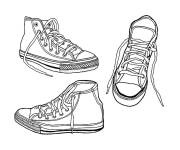 Coloriage Plusieurs baskets classique