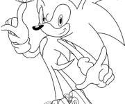 Coloriage et dessins gratuit Sonic portant des Baskets chaussures à imprimer
