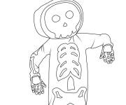 Coloriage C'est mignon de porter le costume de squelette