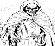 Coloriage Image de squelette qui vous fait peur