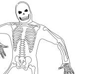 Coloriage Jeune enfant se d&eacute;guise en squelette