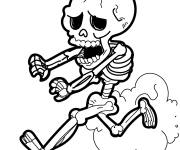 Coloriage Petit squelette en courant