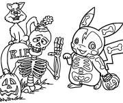 Coloriage et dessins gratuit Pok&eacute;mon avec une squelette à imprimer