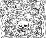 Coloriage Squelette complexe pour adulte
