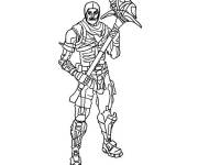 Coloriage et dessins gratuit Squelette de jeu vid&eacute;o avec son arme à imprimer