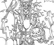 Coloriage et dessins gratuit Squelette effrayant complexe à imprimer