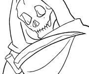 Coloriage Squelette en r&ocirc;le de roi des morts